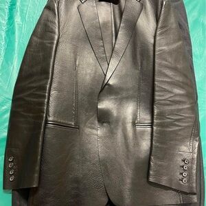Calvin Klein Charcoal Leather Blazer